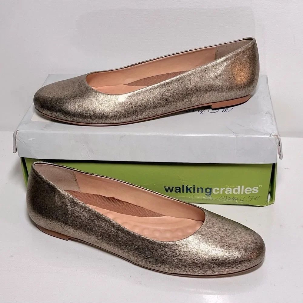 Walking Cradles Bronwyn Ballet Flat Old Gold Antique Metallic